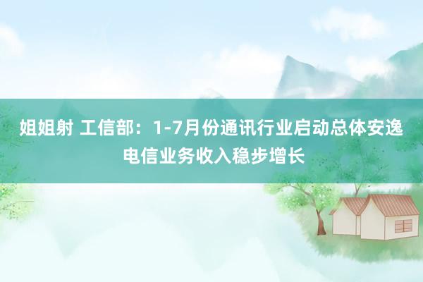 姐姐射 工信部：1-7月份通讯行业启动总体安逸 电信业务收入稳步增长