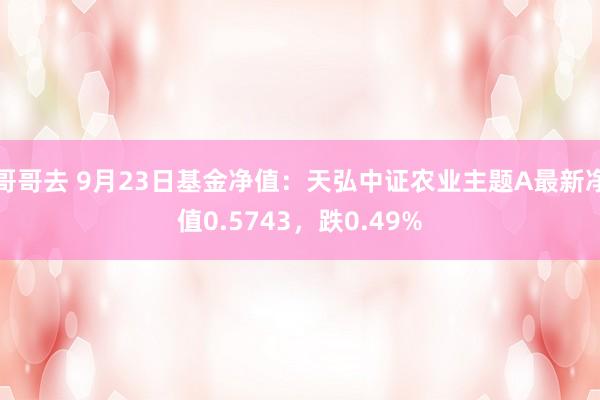 哥哥去 9月23日基金净值：天弘中证农业主题A最新净值0.5743，跌0.49%