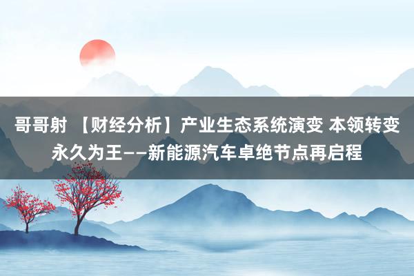 哥哥射 【财经分析】产业生态系统演变 本领转变永久为王——新能源汽车卓绝节点再启程