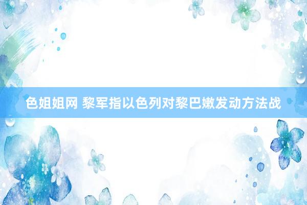 色姐姐网 黎军指以色列对黎巴嫩发动方法战