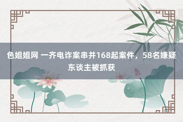 色姐姐网 一齐电诈案串并168起案件，58名嫌疑东谈主被抓获