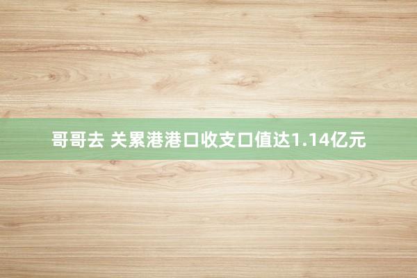 哥哥去 关累港港口收支口值达1.14亿元