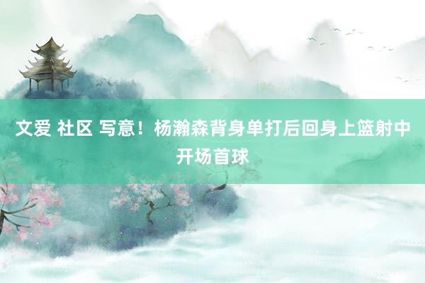 文爱 社区 写意！杨瀚森背身单打后回身上篮射中开场首球