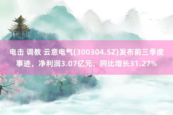 电击 调教 云意电气(300304.SZ)发布前三季度事迹，净利润3.07亿元，同比增长31.27%