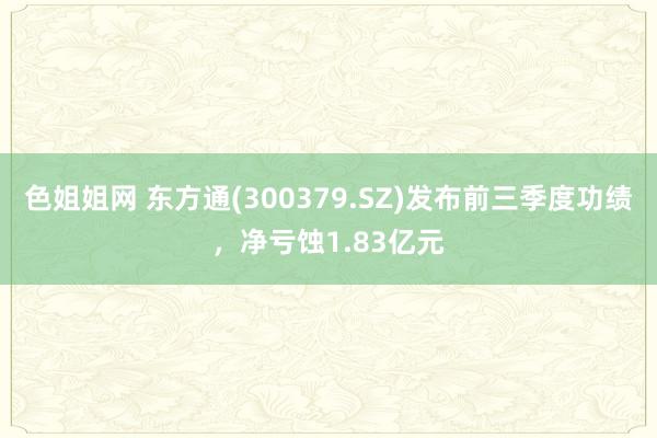 色姐姐网 东方通(300379.SZ)发布前三季度功绩，净亏蚀1.83亿元