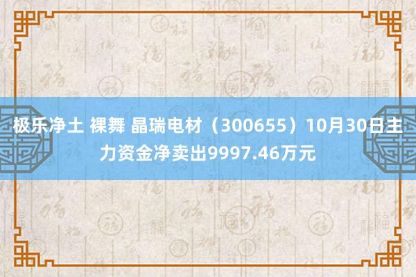 极乐净土 裸舞 晶瑞电材（300655）10月30日主力资金净卖出9997.46万元