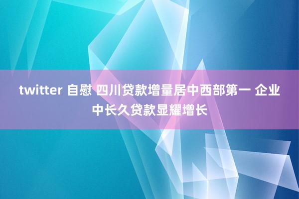 twitter 自慰 四川贷款增量居中西部第一 企业中长久贷款显耀增长