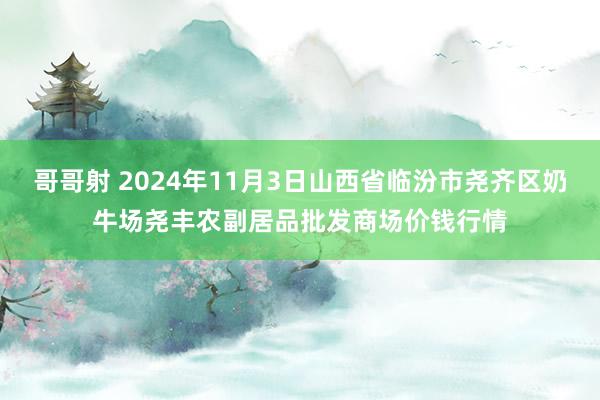 哥哥射 2024年11月3日山西省临汾市尧齐区奶牛场尧丰农副居品批发商场价钱行情