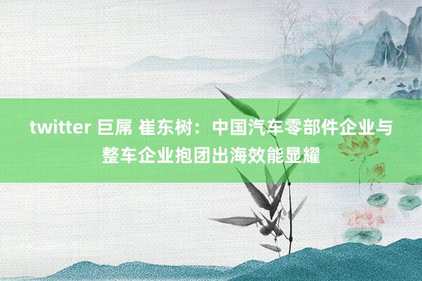 twitter 巨屌 崔东树：中国汽车零部件企业与整车企业抱团出海效能显耀