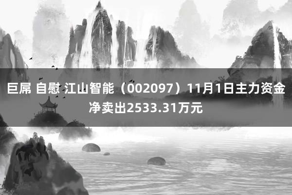 巨屌 自慰 江山智能（002097）11月1日主力资金净卖出2533.31万元