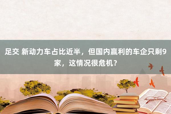 足交 新动力车占比近半，但国内赢利的车企只剩9家，这情况很危机？