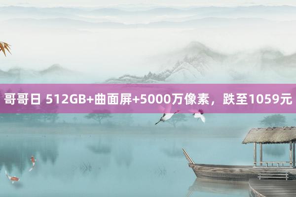 哥哥日 512GB+曲面屏+5000万像素，跌至1059元