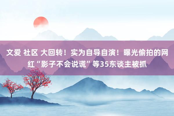 文爱 社区 大回转！实为自导自演！曝光偷拍的网红“影子不会说谎”等35东谈主被抓