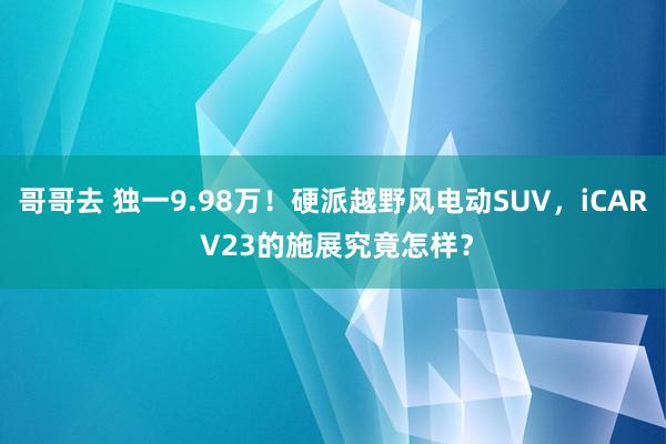 哥哥去 独一9.98万！硬派越野风电动SUV，iCAR V23的施展究竟怎样？