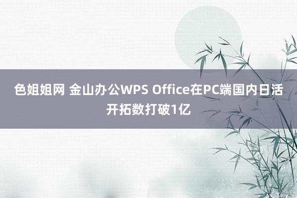 色姐姐网 金山办公WPS Office在PC端国内日活开拓数打破1亿