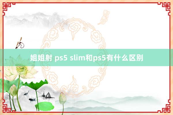 姐姐射 ps5 slim和ps5有什么区别