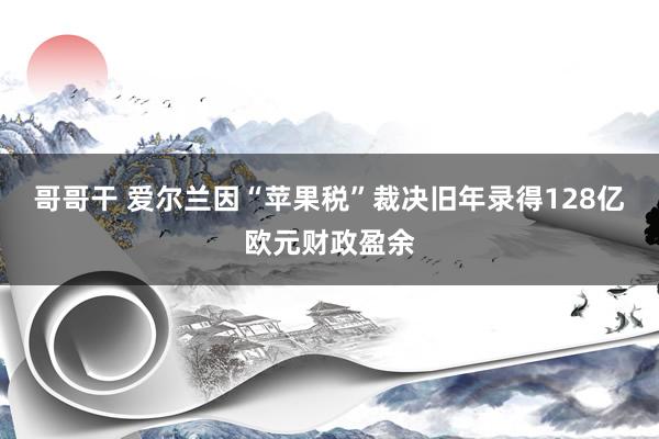 哥哥干 爱尔兰因“苹果税”裁决旧年录得128亿欧元财政盈余