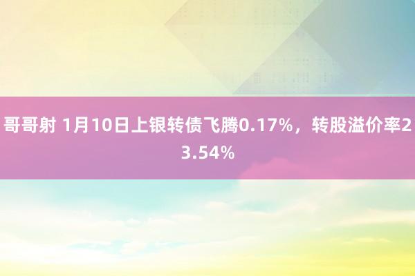 哥哥射 1月10日上银转债飞腾0.17%，转股溢价率23.54%