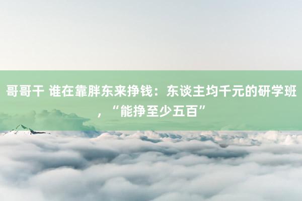 哥哥干 谁在靠胖东来挣钱：东谈主均千元的研学班，“能挣至少五百”