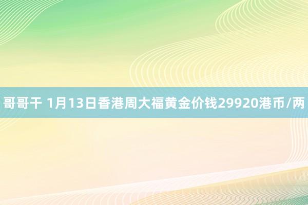 哥哥干 1月13日香港周大福黄金价钱29920港币/两